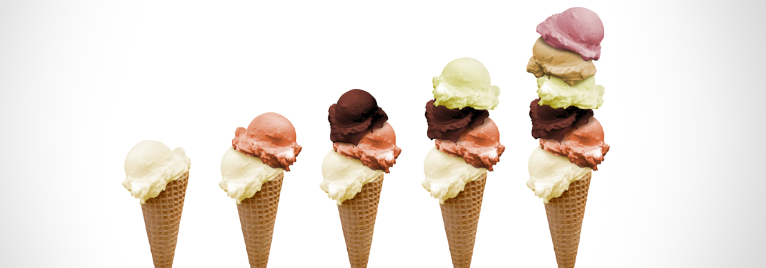 Five ice cream cones Five ice cream cones